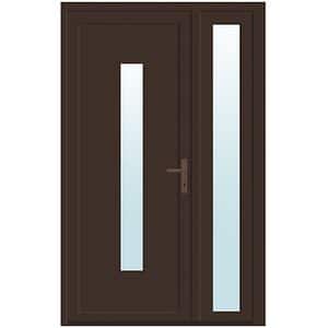 Usa exterior, cu geam, stanga, PVC, 120 x 205 cm, nuc