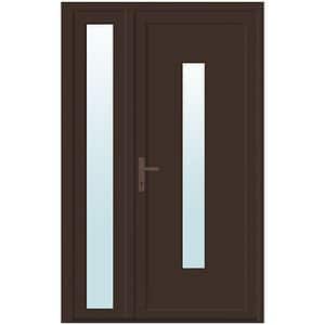 Usa exterior, cu geam, dreapta, PVC, 120 x 205 cm, nuc
