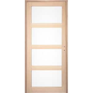 Usa interior GOODHOME Connemara, cu geam, stanga, MDF, 68 x 203 cm, maro