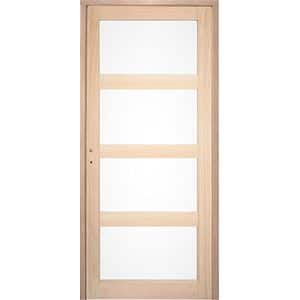 Usa interior GOODHOME Connemara, cu geam, dreapta, MDF, 88 x 203 cm, maro