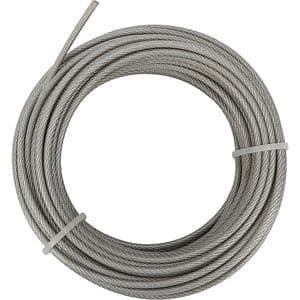 Cablu otel DIALL, 4 mm x 20 m, 7x7, invelis PVC, argintiu