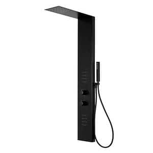 Panel de dus GOODHOME Abala, termostat, hidromasaj, 140 cm, negru