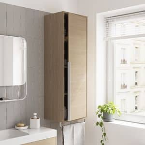 Dulap coloana pentru baie GOODHOME Maza, 30 x 115 x 36 cm, suspendata, PAL SI HDF, maro