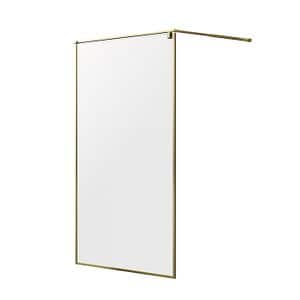 Paravan dus walk-in, aluminiu si sticla, auriu, 100 cm  GoodHome Ezili