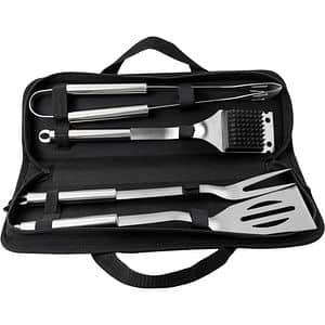 Set 4 ustensile gratar GOODHOME, argintiu
