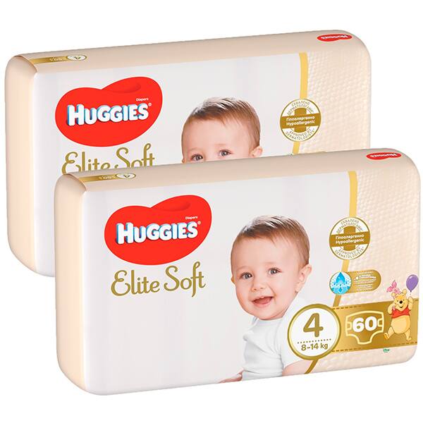 Scutece HUGGIES Soft Mega 4, Unisex, 8-14 kg, 120