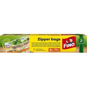 Pungi alimentare FINO, cu fermoar, 3l, 24 x 28 cm, 12 bucati