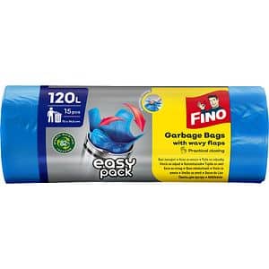 Saci menajeri FINO Easy Pack, 15 bucati, 120 l, albastru
