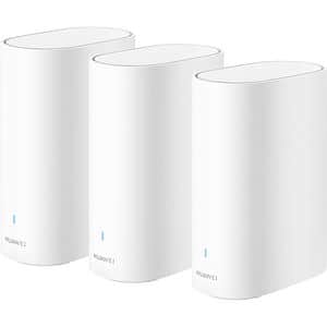 Sistem Wireless Mesh Gigabit HUAWEI WiFi Mesh 3+ AX30-23, Wi-Fi 6, Dual-Band 574 + 2402 Mbps, 3 buc, alb