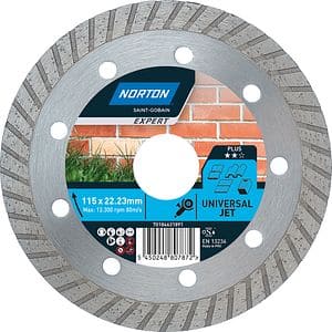 Disc diamantat pentru fierastrau NORTON, 115 x 22 mm, metal, gri