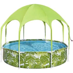 Piscina cu cadru metalic si acoperis BESTWAY Steel Pro, rotunda, 244 x 51 cm, 1688L