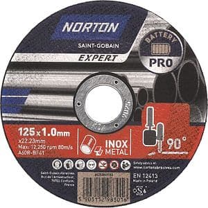 Disc debitare polizor NORTON Expert, 125 x 1 x 22 mm, oxid de aluminiu, maro