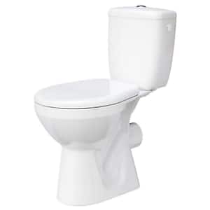 Set vas WC CERSANIT, monobloc, montaj pe pardoseala, evacuare orizontala, rezervor dubla comanda 3/6l, cu capac, alb