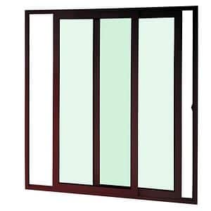 Usa exterior FENSTERWELT, cu geam, 1 camere, glisare, aluminiu, 180 x 200 cm, maro