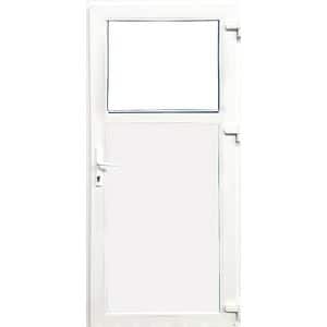 Usa exterior FENSTERWELT, cu geam, 4 camere, 1/3, dreapta, PVC, 88 x 203 cm, alb