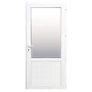 Usa exterior FENSTERWELT, cu geam, 4 camere, 2/3, dreapta, PVC, 88 x 203 cm, alb