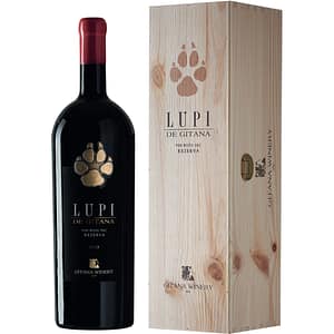 Vin rosu sec Gitana Lupi Wood Gift Box, 3L