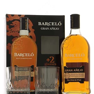 Set Rom Barcelo Gran Anejo, 0.7L + 2 pahare