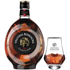 Set Brandy Vecchia Romagna Etichetta Nera, 0.7L + pahar