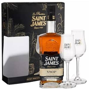 Set Rom Saint James VSOP, 0.7L + 2 pahare
