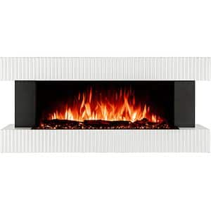 Semineu electric ART FLAME Mantova & Livorno, 1500W, 117 x 21 x 52 cm, alb