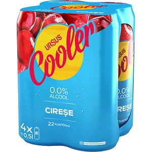 Bere cu arome Ursus Cooler Cirese bax 0.5L x 4 doze
