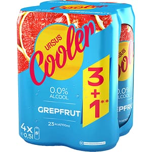 Bere cu arome Ursus Cooler Grapefruit 3+1 bax 0.5L x 4 doze