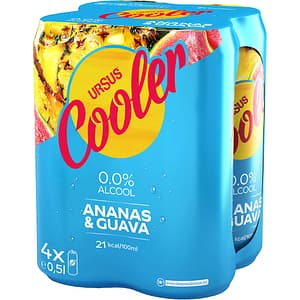 Bere cu arome Ursus Cooler Ananas&Guava bax 0.5L x 4 doze