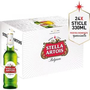 Bere blonda Stella Artois bax 0.33L x 24 sticle