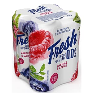 Bere blonda fara alcool Fresh 0 Zmeura & Afine bax 0.5L x 4 doze