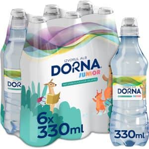 Apa plata DORNA Izvorul Alb Junior bax 0.33L x 6 sticle