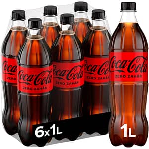 Bautura racoritoare carbogazoasa COCA-COLA Zero bax 1L x 6 sticle