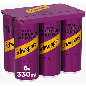 Bautura racoritoare carbogazoasa SCHWEPPES Blueberry Mojito bax 0.33L x 6 doze