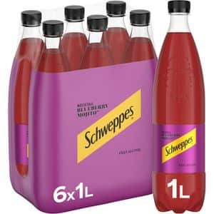 Bautura racoritoare carbogazoasa SCHWEPPES Blueberry Mojito bax 1L x 6 sticle