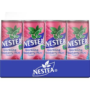 Bautura racoritoare carbogazoasa NESTEA Joy Zmeura-Menta bax 0.33L x 12 doze