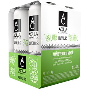 Apa minerala AQUA CARPATICA Lamaie verde & Menta bax 0.33L x 4 doze