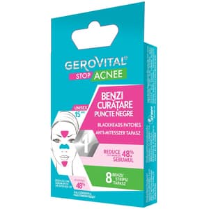 Benzi curatare puncte negre GEROVITAL Stop Acnee, 8buc