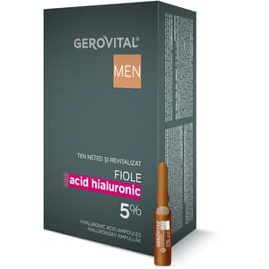 Fiole Acid Hialuronic 5% GEROVITAL Men, 10buc x 2ml