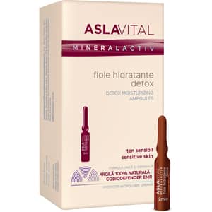 Fiole hidratante ASLAVITAL Mineralactiv Detox, 7buc x 2ml