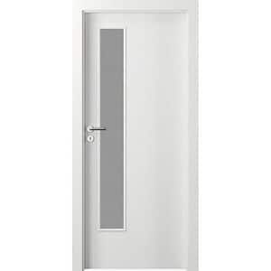 Usa interior Porta L GE, cu geam, stanga, HDF, 80 x 203 cm, alb