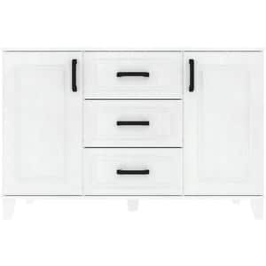 Comoda dormitor Nordic, alb, 130 x 50.5 x 85 cm