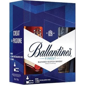 Set Whisky Ballantine's Finest, 0.7L + 2 pahare