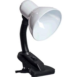 Lampa birou, clip, alb, 1 x E27, 60 W