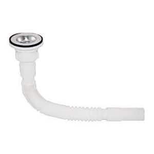 Sifon chiuveta extensibil si flexibil, plastic, 32 mm, alb