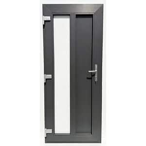Usa exterior FENSTERWELT, cu geam, stanga, PVC, 86 x 205 cm, gri antracit