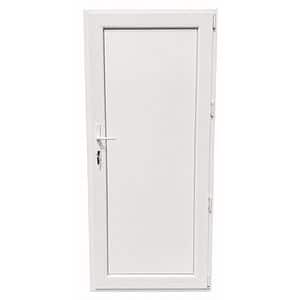 Usa exterior FENSTERWELT, fara geam, dreapta, PVC, 88 x 195 cm, alb