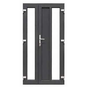 Usa exterior FENSTERWELT, cu geam, dreapta, PVC, 120 x 205 cm, gri antracit