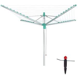 Uscator rufe de gradina LEIFHEIT Linomatic 400 Easy, cu suport betonare, turcoaz