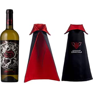 Vin alb sec Dominion Dracula Fume Blanc + Mini Pelerina Sticla, 0.75L