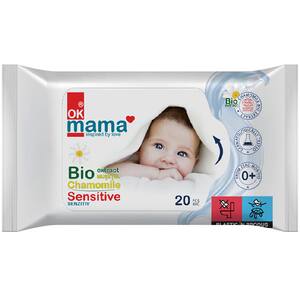 Servetele umede OK MAMA Bio Sensitive, 20 buc